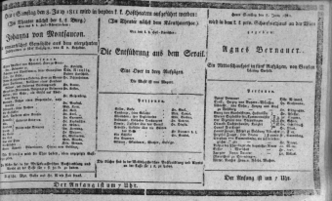 Theaterzettel (Oper und Burgtheater in Wien) 18110608 Seite: 1
