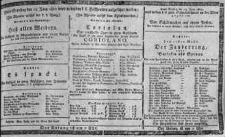 Theaterzettel (Oper und Burgtheater in Wien) 18110615 Seite: 1