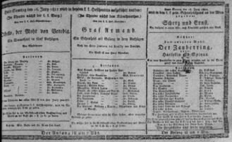 Theaterzettel (Oper und Burgtheater in Wien) 18110616 Seite: 1