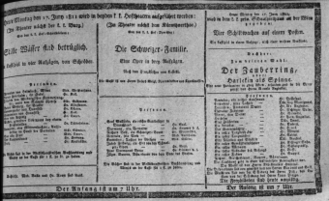 Theaterzettel (Oper und Burgtheater in Wien) 18110617 Seite: 1