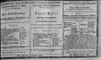 Theaterzettel (Oper und Burgtheater in Wien) 18110622 Seite: 1