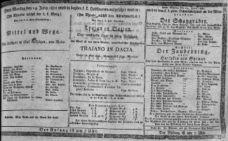 Theaterzettel (Oper und Burgtheater in Wien) 18110624 Seite: 1