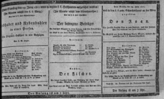 Theaterzettel (Oper und Burgtheater in Wien) 18110629 Seite: 1