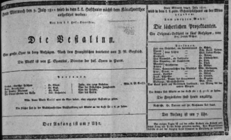 Theaterzettel (Oper und Burgtheater in Wien) 18110703 Seite: 1