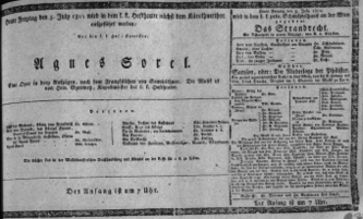 Theaterzettel (Oper und Burgtheater in Wien) 18110705 Seite: 1
