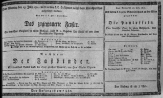 Theaterzettel (Oper und Burgtheater in Wien) 18110715 Seite: 1