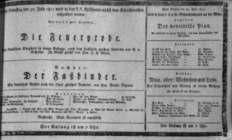 Theaterzettel (Oper und Burgtheater in Wien) 18110730 Seite: 1
