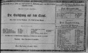 Theaterzettel (Oper und Burgtheater in Wien) 18110731 Seite: 1
