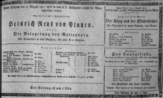 Theaterzettel (Oper und Burgtheater in Wien) 18110802 Seite: 1