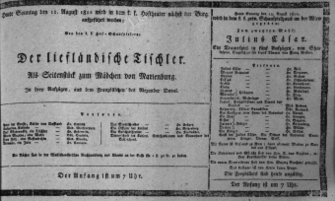 Theaterzettel (Oper und Burgtheater in Wien) 18110811 Seite: 1