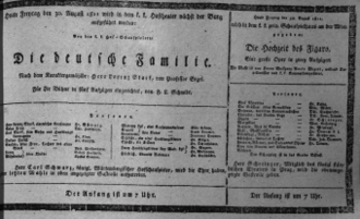 Theaterzettel (Oper und Burgtheater in Wien) 18110830 Seite: 1