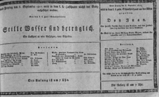 Theaterzettel (Oper und Burgtheater in Wien) 18110906 Seite: 1