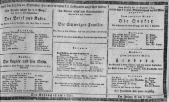 Theaterzettel (Oper und Burgtheater in Wien) 18110910 Seite: 1