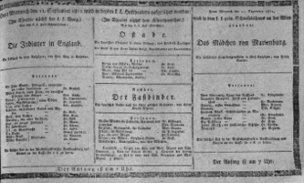 Theaterzettel (Oper und Burgtheater in Wien) 18110911 Seite: 1