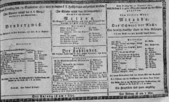 Theaterzettel (Oper und Burgtheater in Wien) 18110917 Seite: 1