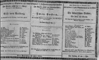 Theaterzettel (Oper und Burgtheater in Wien) 18110920 Seite: 1