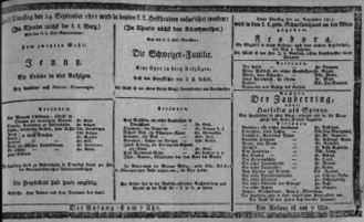 Theaterzettel (Oper und Burgtheater in Wien) 18110924 Seite: 1