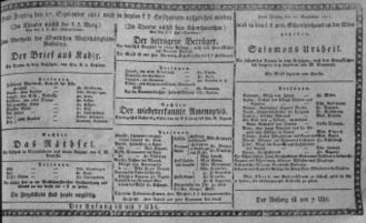 Theaterzettel (Oper und Burgtheater in Wien) 18110927 Seite: 1