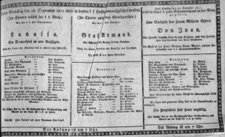 Theaterzettel (Oper und Burgtheater in Wien) 18110928 Seite: 1