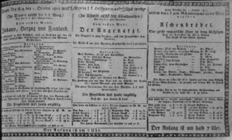 Theaterzettel (Oper und Burgtheater in Wien) 18111001 Seite: 1