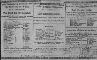 Theaterzettel (Oper und Burgtheater in Wien) 18111015 Seite: 1