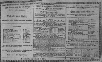 Theaterzettel (Oper und Burgtheater in Wien) 18111016 Seite: 1