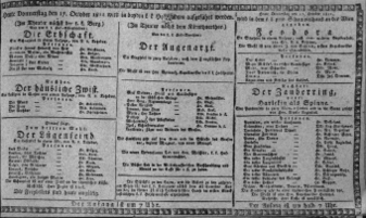 Theaterzettel (Oper und Burgtheater in Wien) 18111017 Seite: 1