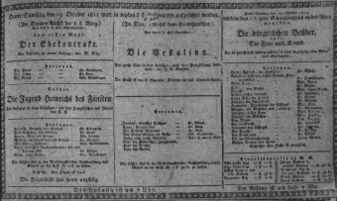 Theaterzettel (Oper und Burgtheater in Wien) 18111019 Seite: 1