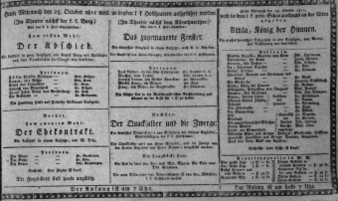 Theaterzettel (Oper und Burgtheater in Wien) 18111023 Seite: 1