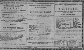 Theaterzettel (Oper und Burgtheater in Wien) 18111024 Seite: 1