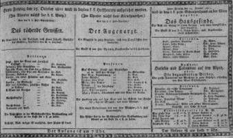Theaterzettel (Oper und Burgtheater in Wien) 18111025 Seite: 1