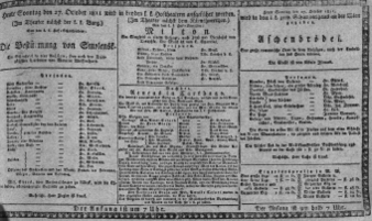 Theaterzettel (Oper und Burgtheater in Wien) 18111027 Seite: 1