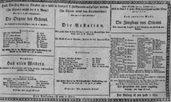 Theaterzettel (Oper und Burgtheater in Wien) 18111029 Seite: 1