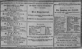 Theaterzettel (Oper und Burgtheater in Wien) 18111031 Seite: 1