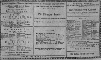 Theaterzettel (Oper und Burgtheater in Wien) 18111101 Seite: 1