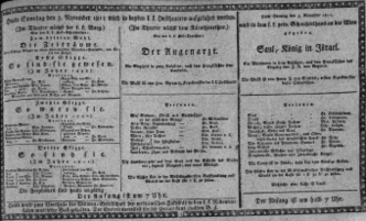 Theaterzettel (Oper und Burgtheater in Wien) 18111103 Seite: 1
