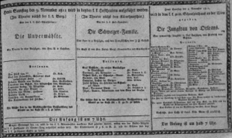 Theaterzettel (Oper und Burgtheater in Wien) 18111109 Seite: 1