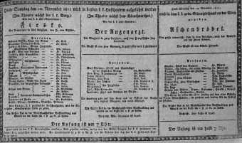 Theaterzettel (Oper und Burgtheater in Wien) 18111110 Seite: 1