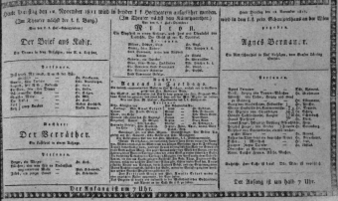 Theaterzettel (Oper und Burgtheater in Wien) 18111112 Seite: 1