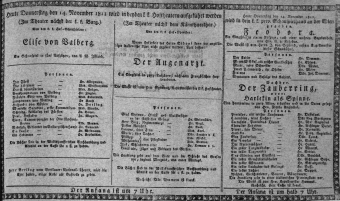 Theaterzettel (Oper und Burgtheater in Wien) 18111114 Seite: 1