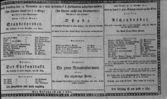 Theaterzettel (Oper und Burgtheater in Wien) 18111119 Seite: 1