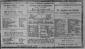 Theaterzettel (Oper und Burgtheater in Wien) 18111120 Seite: 1