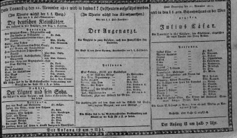 Theaterzettel (Oper und Burgtheater in Wien) 18111121 Seite: 1