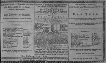 Theaterzettel (Oper und Burgtheater in Wien) 18111122 Seite: 1