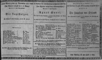 Theaterzettel (Oper und Burgtheater in Wien) 18111125 Seite: 1