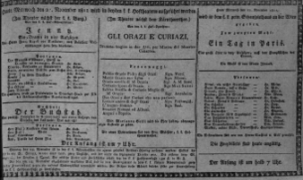 Theaterzettel (Oper und Burgtheater in Wien) 18111127 Seite: 1