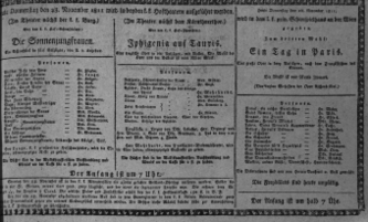 Theaterzettel (Oper und Burgtheater in Wien) 18111128 Seite: 1
