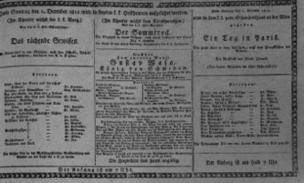 Theaterzettel (Oper und Burgtheater in Wien) 18111201 Seite: 1
