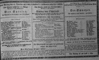 Theaterzettel (Oper und Burgtheater in Wien) 18111216 Seite: 1