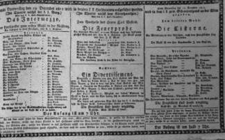 Theaterzettel (Oper und Burgtheater in Wien) 18111219 Seite: 1